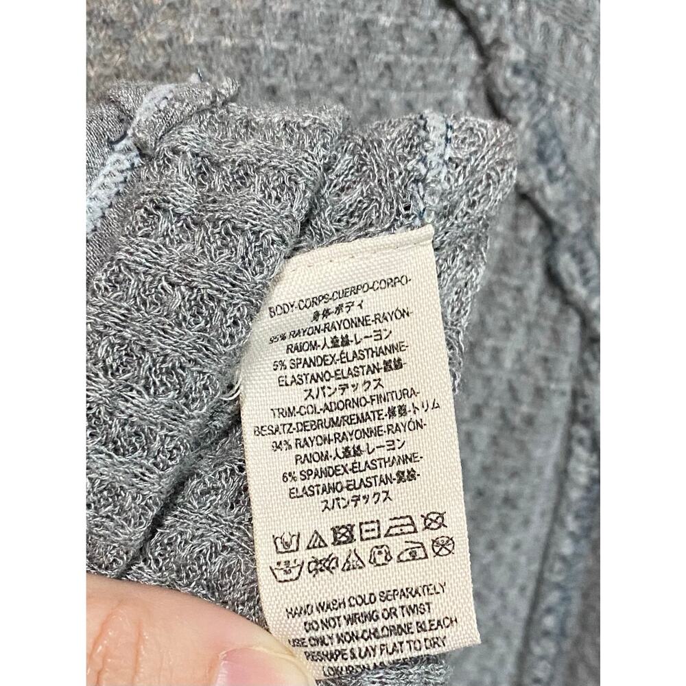 Free People We the Free Laguna Waffle Thermal Long Sleeve Top Small Gray Casual - Picture 9 of 12